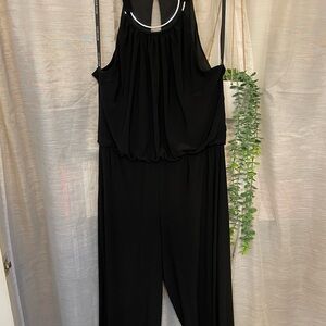 Bisou Bisou Black Sleeveless Wide-Leg Jumpsuit